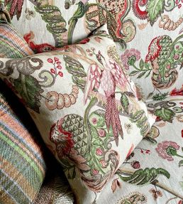 Poppinjay Linen Fabric by Ian Sanderson Copper Grey