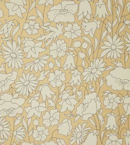 Poppy Meadow Wallpaper by Liberty Pewter Gold