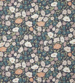 Poppy Meadowfield Wallpaper by Liberty Pewter Blue