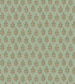 Poppy Sprig Wallpaper by GP & J Baker Aqua/Blush