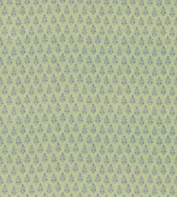 Poppy Sprig Fabric by GP & J Baker Green/Blue