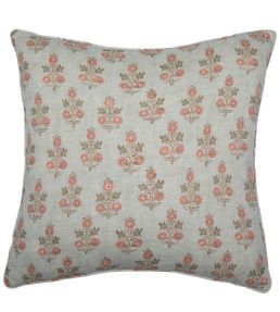 Poppy Sprig Cushion 50 x 50cm by GP & J Baker Aqua/Blush