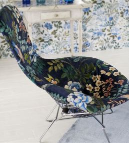 Porcelaine de Chine Velours Fabric by Designers Guild Indigo