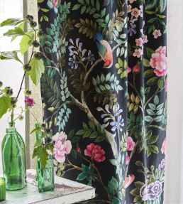 Porcelaine de Chine Velours Fabric by Designers Guild Noir