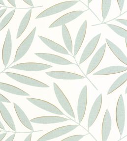 Portee Wallpaper by Caselio Vert d'eau Or