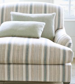 Porth Stripe Fabric by Colefax and Fowler Blue