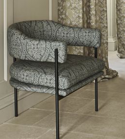Portia Fabric by Warwick Charcoal