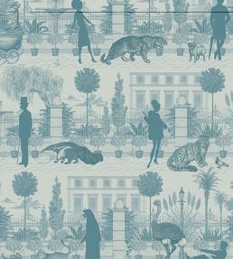Portobello Parade Wallpaper by Divine Savages Jellied Teal