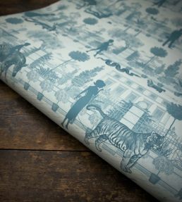 Portobello Parade Wallpaper by Divine Savages Jellied Teal