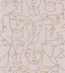 Portrait Wallpaper by Casadeco Camel / Rose