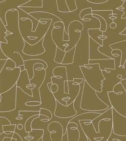 Portrait Wallpaper by Casadeco Cognac