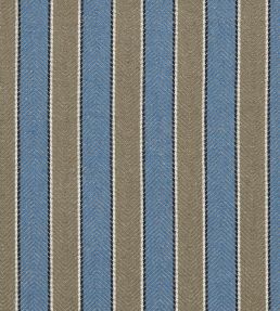 Portree Stripe Fabric by Ian Mankin Slate Blue