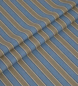 Portree Stripe Fabric by Ian Mankin Slate Blue