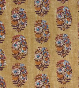 Posie Fabric by Ian Sanderson Copper Blue