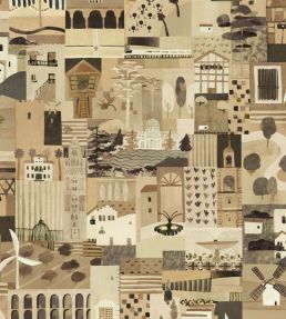 Postal Wallpaper by Tres Tintas Beige