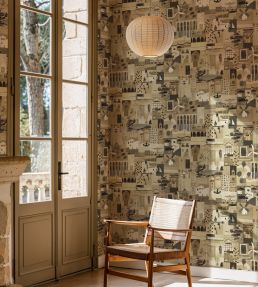 Postal Wallpaper by Tres Tintas Beige