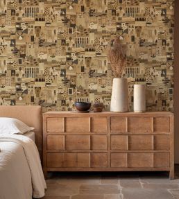Postal Wallpaper by Tres Tintas Beige