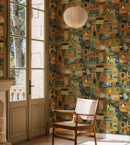 Postal Wallpaper by Tres Tintas Green