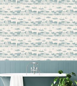 Postcard to Inger Wallpaper by Mini Moderns High Tide