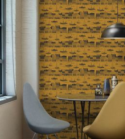 Postcard to Inger Wallpaper by Mini Moderns Orchard Ochre