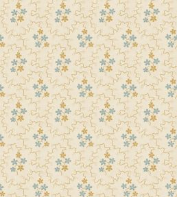 Posy Wallpaper by GP & J Baker Ochre/Blue