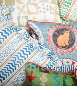 Potato Print Cushion 50cm x 50cm by GP & J Baker Green