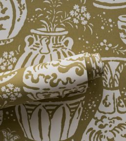 Pottery Wallpaper by Langelid Von Bromssen Olive Oil