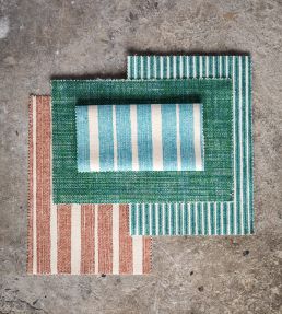 Poulton Stripe Fabric by Fermoie Rust