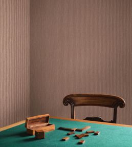 Poulton Stripe Wallpaper by Fermoie Aubergine