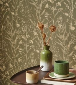 Prairie Wallpaper by Casadeco Kaki