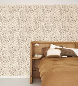 Prairie Wallpaper by Casadeco Terre de Sienne