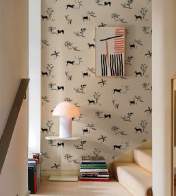 Prehistoric Creatures Wallpaper by Tres Tintas Beige
