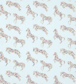 Pretty Ponies Fabric by Sanderson Chintz/Blue