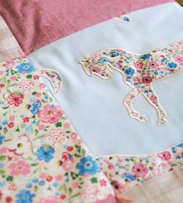 Pretty Ponies Fabric by Sanderson Pink/Sky