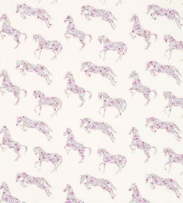 Pretty Ponies Fabric by Sanderson Pink/Sky