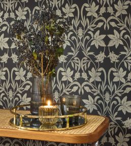 Primrose Wallpaper by Casadeco Noir Fusain