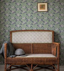 Primula Wallpaper by Langelid Von Bromssen Aubergine