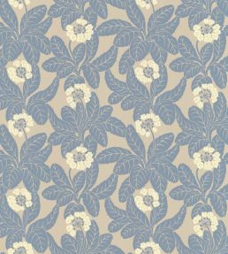 Primula Wallpaper by Langelid Von Bromssen Faded Denim