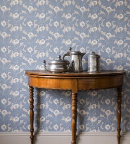 Primula Wallpaper by Langelid Von Bromssen Faded Denim