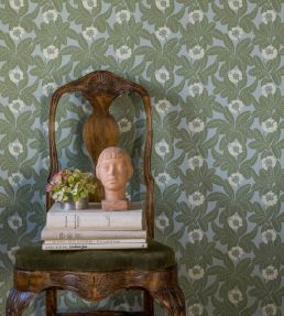 Primula Wallpaper by Langelid Von Bromssen Field Green