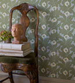 Primula Wallpaper by Langelid Von Bromssen Field Green