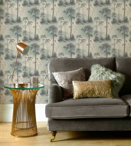 Prior Park Wallpaper by 1838 Wallcoverings Duck Egg Blue