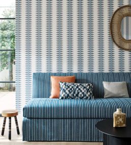 Priya Stripe Wallpaper by Jane Churchill Green