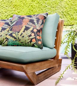 Protea Print Fabric by Thibaut Black