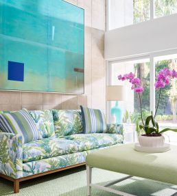 Protea Print Fabric by Thibaut Kiwi