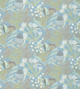 Protea Print Fabric by Thibaut Spa Blue