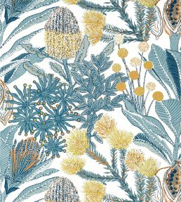 Protea Wallpaper by Thibaut Light Blue
