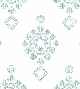 Province Medallion Fabric by Thibaut Seaglass