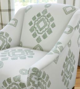 Province Medallion Fabric by Thibaut Seaglass