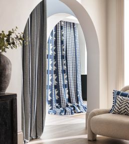 Chimayo Fabric by Osborne & Little Oatmeal/Charcoal